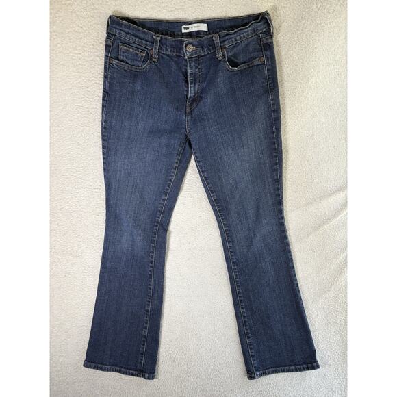 Levis 515 Jeans Womens sz 12 31x32 FITS 33x30 Blue Bootcut Dark Wash 5 Pocket - Picture 1 of 16